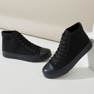 Sepatu kanvas modis hitam Semua olahraga, sepatu wanita desain terbaru, sepatu kanvas modis harga rendah kustom - Product Image 5