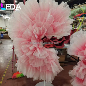ดอกไม้ผ้าสีชมพูขนาดใหญ่ทำมือสำหรับงานแต่งงาน LEDA Giant Wedding Event Party ใช้ตกแต่งฉากหลังทางเดินในงานแต่งงาน - Product Image 2