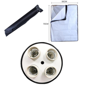 Softbox con Soporte para Cuatro Lámparas 50x70cm, Accesorios Portátiles para Estudio Fotográfico, Cajas de Luz para Fotografía, Kit de Equipamiento con Bombillas - Product Image 2