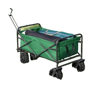 Chariot utilitaire pliable d'extérieur avec porte arrière ouverte et plateau surdimensionné, facile à manœuvrer, fabriqué en usine - Product Image 6