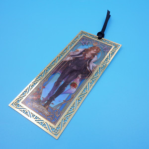 Anime Themed Metal <b>Bookmark</b> 80x45mm Gold Color UV Printing Stationery Gift - Product Image 1