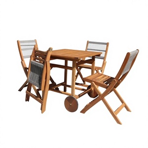 Ensemble table et chaises de salle à manger modernes en bois massif, prix usine, pour hôtel, usage extérieur, durable, écologique, origine Vietnam - Product Image 2