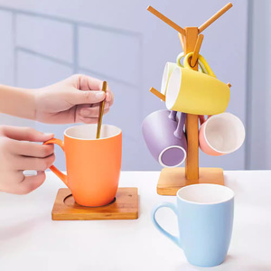 Modern Macaron Color Household Ceramic Cup Creative Simple Design for Living Room Breakfast Small Fresh <strong>Mug</strong> <strong>6</strong> <strong>Sets</strong> for Presents - Product Image 6
