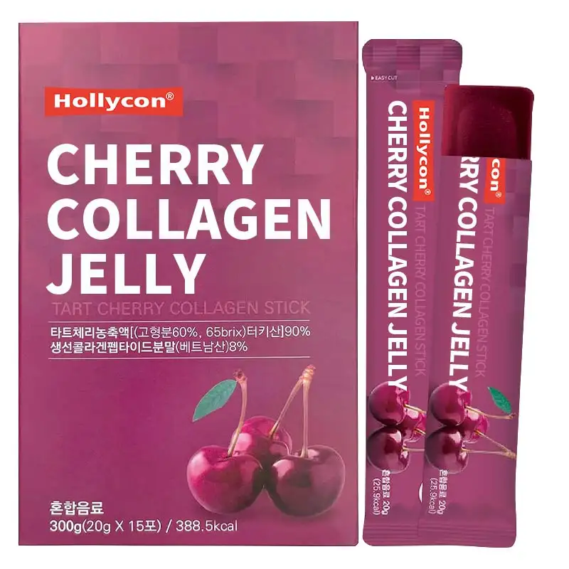 Etiqueta privada Blanqueamiento DE LA PIEL 1600mg Colágeno de pescado de bajo peso molecular Antienvejecimiento 20g Colágeno de cereza Jelly Stick