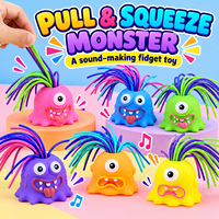 Jouet amusant en plastique, monstre qui tire les cheveux, avec son, pour farces, anti-stress, souple, humoristique, qui crie et lâche, boîte surprise
