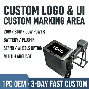 Máy khắc <span class=keywords><strong>laser</strong></span> sợi quang cầm tay di động tùy chỉnh 20W 30W 50W Raycus, tất cả bộ phận lắp ráp cho kim loại, ống PVC, vòng chim, lốp xe, PCB - Product Image 1