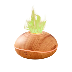 Diffuseur d'arômes électrique en bois avec simulation de flamme, humidificateur d'air électronique, diffuseur d'huiles essentielles à grain de bois pour la maison - Product Image 2