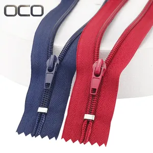 OCO 60cm black nylon zippers pieces size 3#5#7# closed end zippers for bags nylon coil zipper