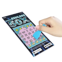 Billets de loterie personnalisés de 500 000 $ Cartes à gratter professionnelles Cartes en carton Papier offset Sérigraphie de sécurité