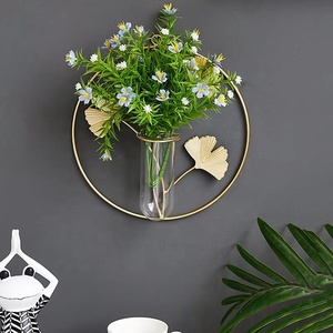 Nuevo Producto Yuyang, Florero de Vidrio Transparente para Colgar en la Pared, Florero Hidropónico de Metal, Decoración de Pared para el Hogar, Adorno, Regalos - Product Image 5