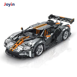 2828 PCS STEM 장난감 1:8 스케일 GT 럭셔리카 로고 모델 조립 키트 문과 레이싱 줄무늬와 깊은 실버 - Product Image 2