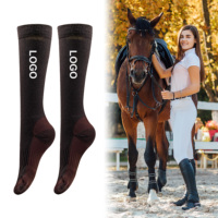 Chaussettes en coton à hauteur du genou au design personnalisé en gros Sport d'équitation équestre pour jeunes