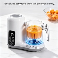 Robot culinaire portable WANDAI FSJ-100 6-en-1 avec réglage de la force d'aspiration électrique, 500W, prise UE, sans BPA, mixeur vapeur pour aliments pour bébés