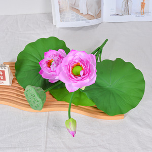 Flores de Loto Artificiales Laixing, Ramo de Seda de 7 Ramas, Realistas, para Decoración de Estanques y Peceras, Accesorios de Fotografía - Product Image 4