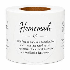 Etiqueta Redonda Autoadhesiva para Alimentos Caseros, Impresa Digitalmente, Ecológica, para Uso en la Cocina del Hogar - Product Image 1