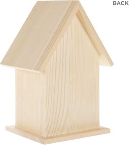 Personnalisez Woodpile Fun! Nichoir en bois non fini à deux trous à peindre pour enfants et adultes - Product Image 2