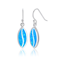 925 boucles d'oreilles en argent Sterling exquise géométrique bleu opale de feu boucles d'oreilles pour femmes bijoux mode boucles d'oreilles cadeau