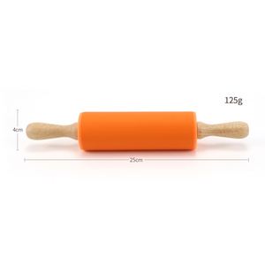 Custom Different Color Rolling Pins <b>Baking</b> Tool Wooden Handle Nonstick <b>Silicone</b> Mini Christmas Dough Rolling Pin - Product Image 6