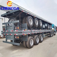 Dreiachsige Anhänger 40 50 60 Tonnen 20FT 40FT 45FT 53 Fuß Flachbett-Container-Chassis Tiefbett-Sattelauflieger zum Verkauf