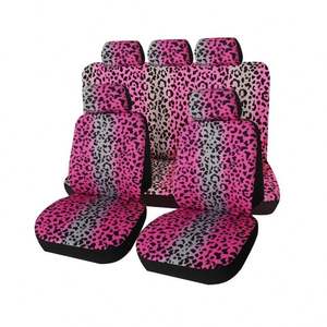 Fundas de Asiento de Coche de Cuero con Estampado de Leopardo para 5 Plazas, Juego Completo de 9 Piezas, Accesorios de Protección para Coche para Conductoras, 5 Plazas, Estampado de Leopardo - Product Image 3