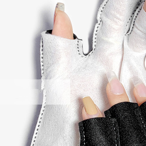 Protetor solar luvas descartáveis para unhas com pontas de dedos expostas pretas resistentes a UV - Product Image 3