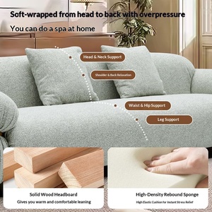 Wabi Sabi Steel Frame Fabric <b>Sofa</b> Bauhaus Beige 3 Seater Minimalist Designer Leisure Couch - Product Image 4