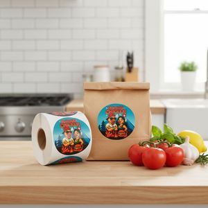 RONGZHEN Bakery Shop Self-<b>Adhesive</b> PET Label Roll Eco-Friendly <b>Heat</b> <b>Resistant</b> Waterproof Reusable Durable Food Packaging Seal - Product Image 5