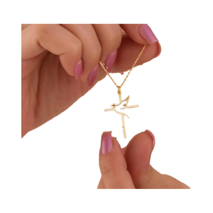 Collar <span class=keywords><strong>de</strong></span> cruz y Paloma <span class=keywords><strong>de</strong></span> acero inoxidable <span class=keywords><strong>de</strong></span> 316 L, joyería cristiana chapada en oro para mujeres y hombres, símbolo <span class=keywords><strong>de</strong></span> <span class=keywords><strong>paz</strong></span> y regalo <span class=keywords><strong>de</strong></span> esperanza - Product Image 4