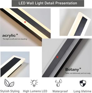 Vente en gros de lampes murales LED linéaires modernes, étanches IP65, pour extérieur et intérieur, 7W, 14W, 21W, 32W, 42W - Product Image 6