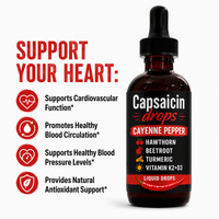 Gouttes de Capsaïcine Complément Santé Ingrédients Inclus : Aubépine, Betterave, Curcuma, Vitamine D3 K2, Liquide Bien-être, Usine GMP, OEM