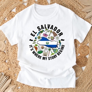 El Salvador sera toujours à la maison Sweet Home to Me T-shirt T-shirts en coton à manches courtes pour hommes Drop Shipping Sports Tops Offre Spéciale - Product Image 1