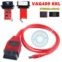 Cable de Interfaz de Diagnóstico para Automóviles VAG 409.1 KKL 409 FTDI FT232RL Real 9241A K Line OBDII OBD2 para Escáner VW/Audi/Skoda/Fiat