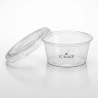 Gobelets à condiments Kingstar de 2 oz en PP de qualité alimentaire avec couvercles à clipser sécurisés pour sauces, vinaigrettes et échantillons