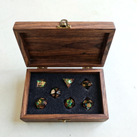 Set Dadu DND Mewah dengan Kotak Hadiah Kayu, Dadu Polihedral Resin Nebula untuk Permainan RPG Meja & Koleksi
