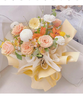 Papier d'emballage vierge coréen écologique personnalisé double face en PVC et papier sulfurisé imperméable, rouleau 58x58cm pour bouquets de fleurs et cadeaux