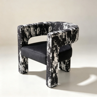 Fauteuil de loisirs contemporain avec tissu imprimé spécial, fauteuil d'appoint de luxe pour la maison, les restaurants et les projets commerciaux