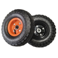 10 Inch 3.00-4 Hand Truck Wheel Air Rubber Tire 3.50-4 Inflatable Wheel for Lawn Mower Wheelbarrow Pneumatic Other Wheel