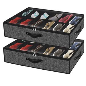 Durable Oxford cloth Under Bed Shoe Storage Organizer Organizer Foldable transparent under bed storage box