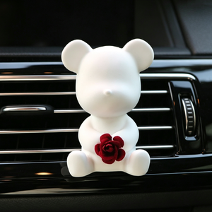 Finru Car Aroma Stone <strong>Diffuser</strong> Vent Clip Bear Shaped Ceramic Essential <strong>Oil</strong> Fragrance Air Freshener Cute <strong>Mini</strong> Gift Box - Product Image 1