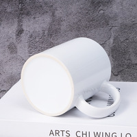 Mug en céramique minimaliste blanc à motif personnalisé, grande capacité, pour le bureau et la maison