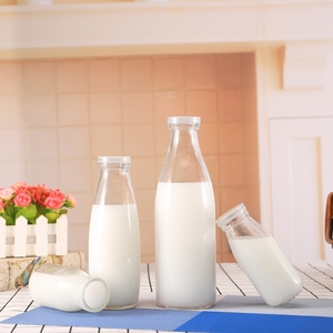 Botella de vidrio de queso de leche redonda 100 de 250 ml, contenedor de miel de jarabe, agua de galón con tapa de sellado de Metal, venta a granel - Product Image 2