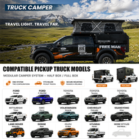 Cabine de camping sur roues pour camion avec extensions coulissantes, auvent en alliage d'aluminium pour Toyota Tacoma