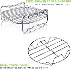 Ensemble d'accessoires pour friteuse à <span class=keywords><strong>air</strong></span> de <span class=keywords><strong>cuisine</strong></span>, 13 pièces, acier inoxydable, accessoires de four comprenant un moule à pizza de 20 cm (8 pouces) - Product Image 5