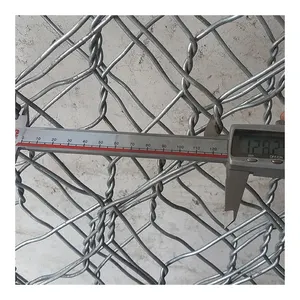 Mergulho quente Galvanizado Pvc Revestido De Plástico Hexagonal Gabion Basket Pedra Gaiola Buraco Tecido Gabion Box Rede De Malha De Arame