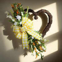 Guirlande en plastique en forme de cœur pour la Saint-Valentin et les mariages, fleurs artificielles de haute qualité faites à la main, décoration d'intérieur, ornement suspendu