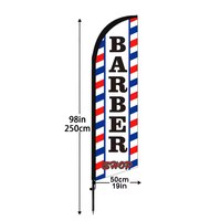 Lot de 2 drapeaux à plumes d'extérieur pour la publicité des salons de coiffure, 100% polyester, imprimés sur un seul côté, bannières promotionnelles personnalisées, sans mât