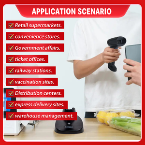 Escáner de código de barras inalámbrico 1D/2D de escaneo automático de alta velocidad con base para la industria logística en stock - Product Image 5