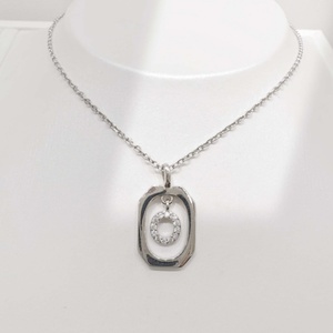 wholesale silver 925 plata <b>initial</b> letter fashion pendant necklace casual ladies Rhodium plated best friend geometric necklaces - Product Image 5