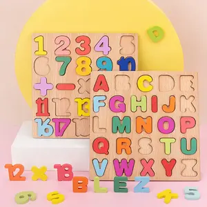 Alfabeto Número quebra-cabeça que faz a máquina Forma Abc Nome Puzzles Aprendizagem Brinquedos Puzzles De Madeira Para Crianças