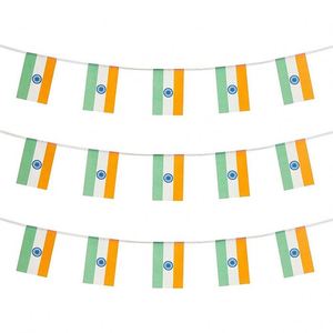 Wholesale Custom <b>Bunting</b> India Orange <b>White</b> Green String Flag of Indian Hindu Decoration Banner for Country Events - Product Image 6
